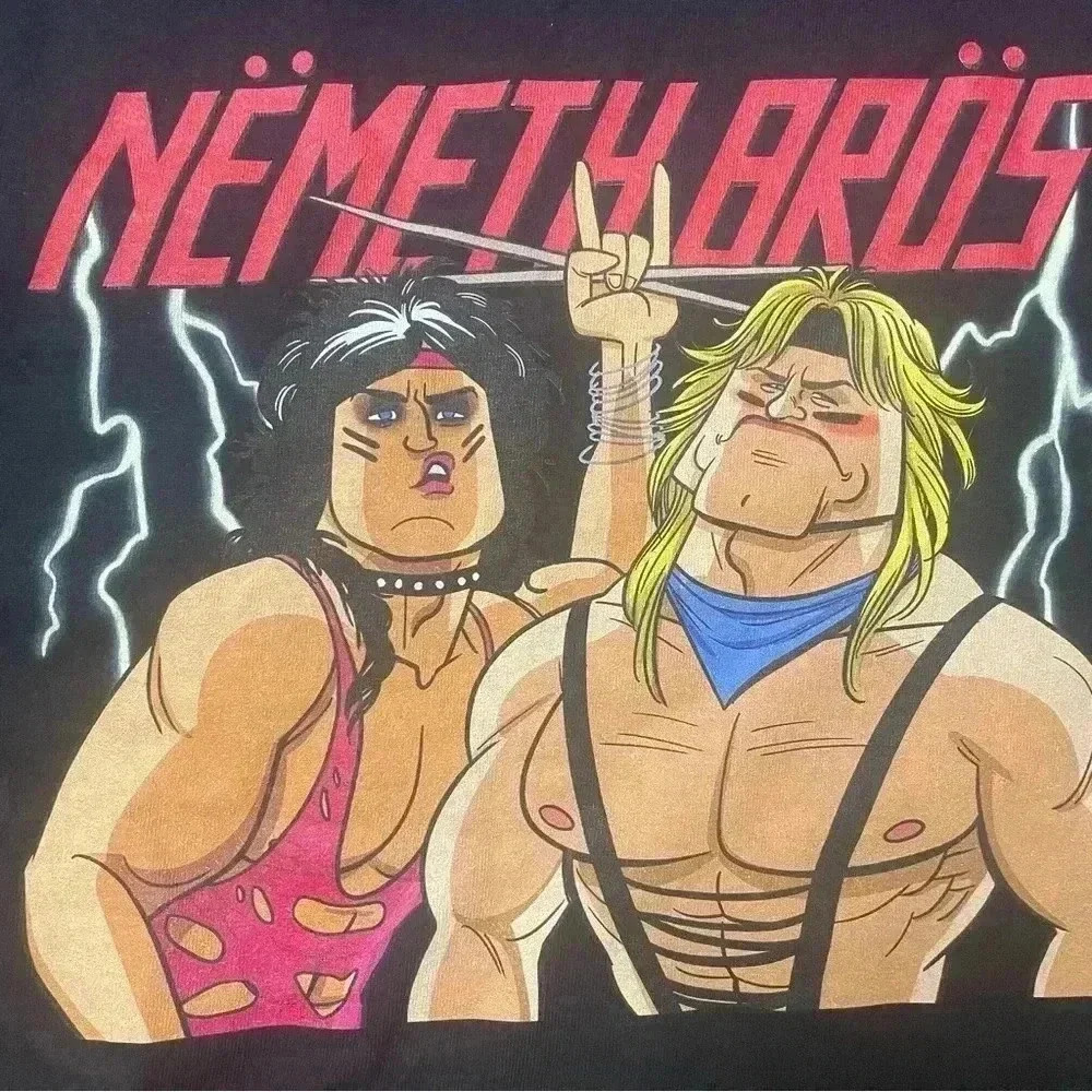Mens wresting short sleeve black shirt Nemeth Bros Wrestling size Medium - Picture 2 of 7
